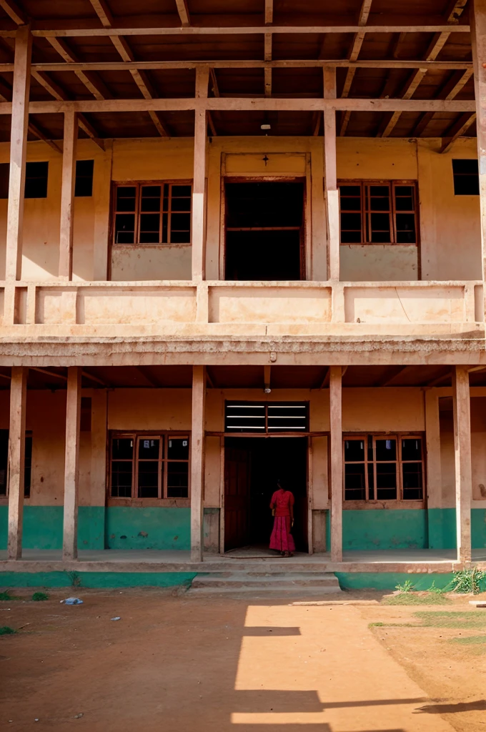 Generate a image of Indian rural school with facilities
