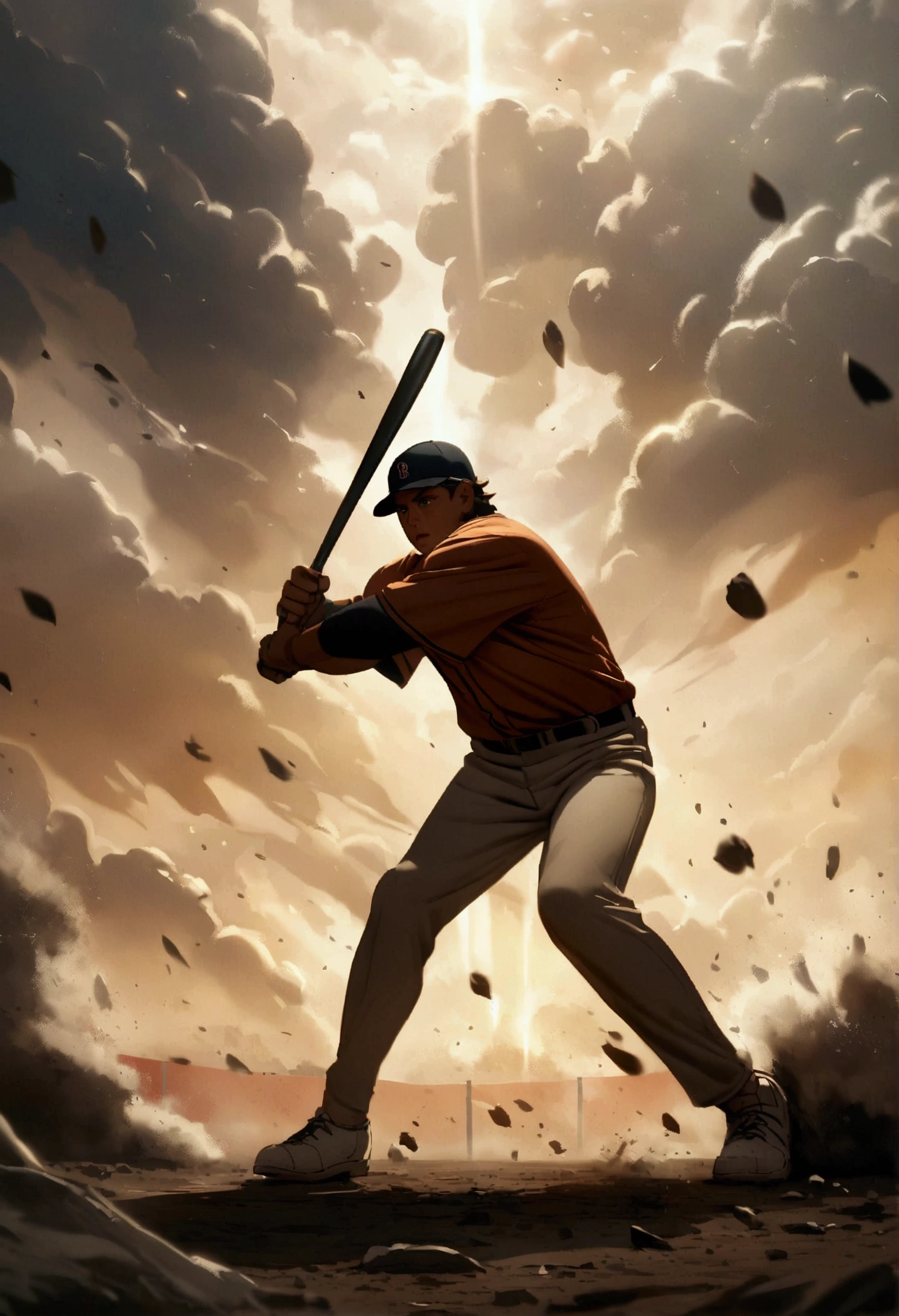 The moment when the big breasted pitcher of baseball is pitching a baseball ball, full body shot