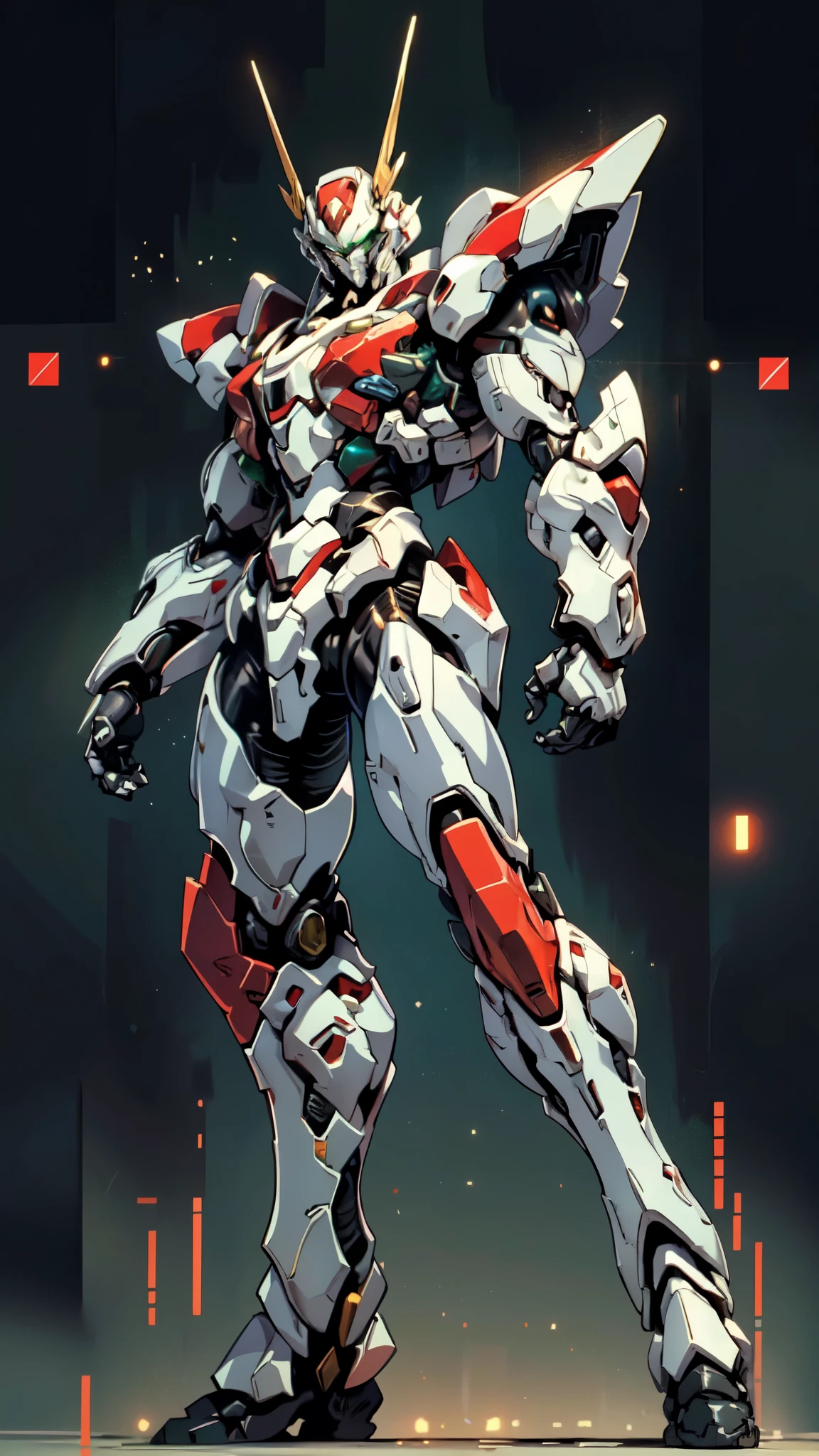 (masterpiece:1.5, best quality:1.5, extremely delicate:1.5, foreshortening:1.5, dynamic angle:1.5), a man wearing a full-face helmet, a fantasy-style biotech armored combat suit, green eyes, (a composite layered chest armor), fully enclosed shoulder guards, matching arm and leg guards, belt of Neon circuit, (the color scheme is primarily white with red green accents), the design balances heavy with agility, a high-tech bio-mecha armor, (Armor Concept Inspired by neon Cyberpunk, stand on the top of a skyscraper in a futuristic sci-fi city), this character embodies a finely crafted fantasy-surreal style armored hero in anime style, exquisite and mature manga art style, (element, plasma, energy, the armor glows), ((male:1.5)), metallic, high definition, highres, ultra-detailed, ultra-fine painting, professional, perfect body proportions, golden ratio, anatomically correct, symmetrical face, extremely detailed eyes and face, high quality eyes, creativity, RAW photo, UHD, 32k, Natural light, cinematic lighting, masterpiece-anatomy-perfect