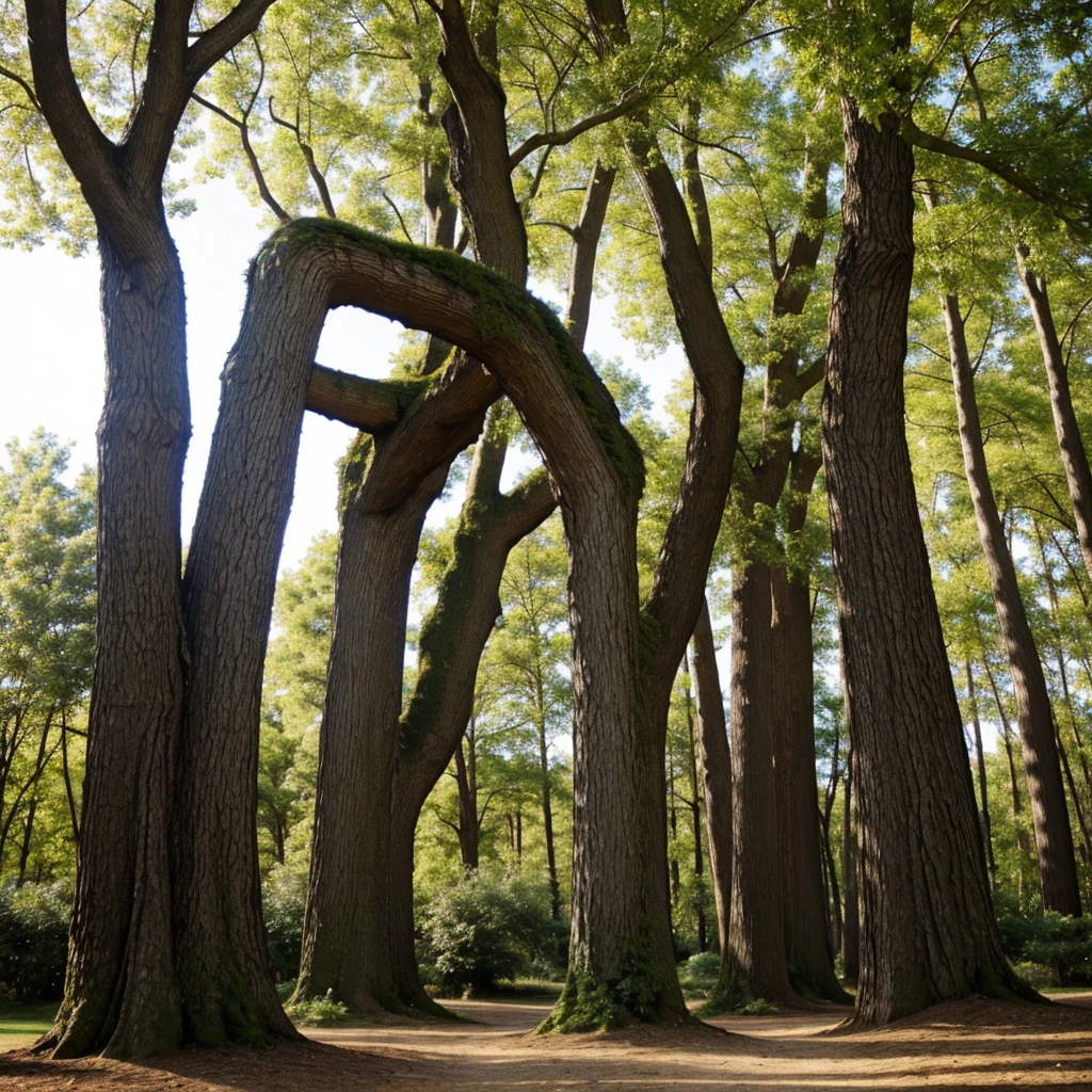 tree trunks form the letters 'R', 'a', 'If the'