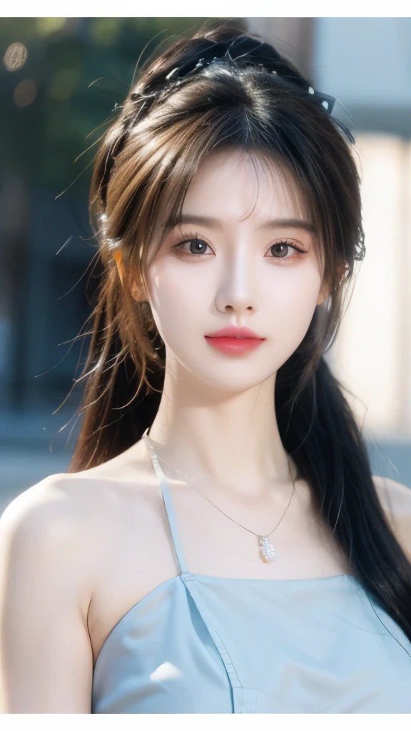 best quality, masterpiece, high resolution, 1 girl,Blue China Dress, Hair accessories, necklace, Jewelry, Pretty Face, Body, Tyndall effect, Practical, Shadow Studio, Edge lighting, Two-color lighting, (High Detail Skin: 1.2), 8K UHD, SLR camera, Soft Light, high quality, Volumetric Light, , photo, high resolution, 4K, 8K, Background blur,