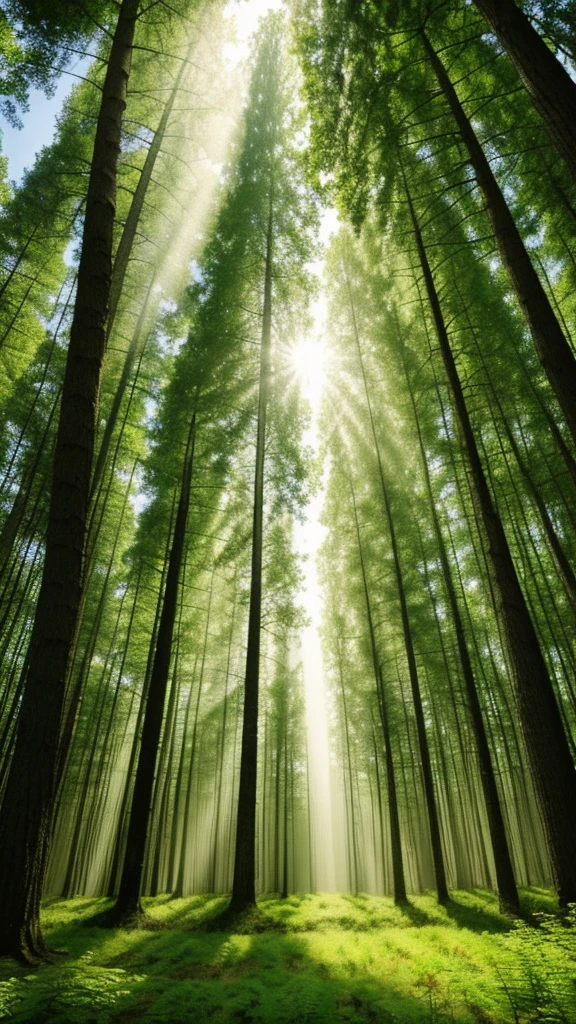 forest、Clean air、Sunlight filtering through the trees、nature