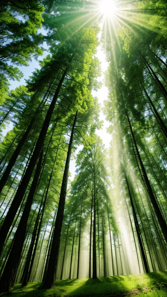 forest、Clean air、Sunlight filtering through the trees、nature