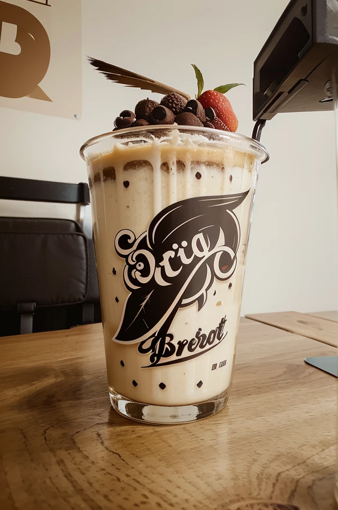 Gambarkan design logo/brand called N dessert for stickers affixed to cups with bird's nest ice products, fruit ice, es kuwut, pudding