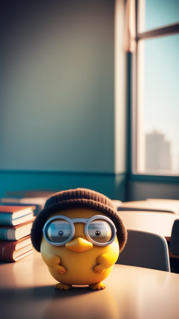a close up of a cartoon character holding a book in a classroom, by jeonseok lee, librarian, nerdy, by Goro Fujita, cute cartoon character, by Jang Seung-eop, pixar cute character design, with book of science, the librarian, studious, animation style render, standing in class, cute 3 d render, studying, animated movie