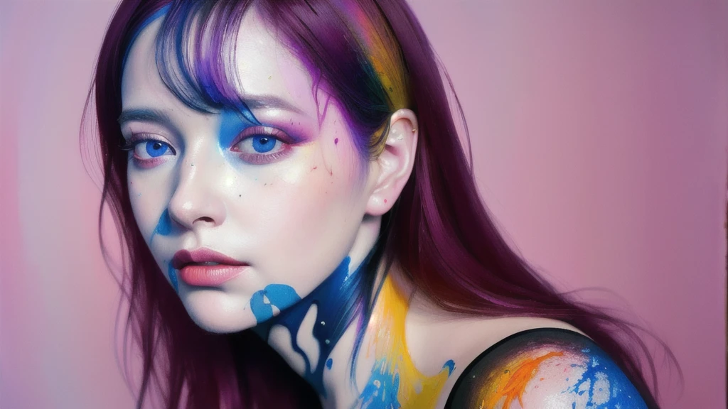 Android Beauty, Powerful paintings inspired by Francis Bacon, Ultra-realistic surrealism, Hyperrealism, fear, art, hyper real painting, Realistic illustration painting, Colorful hyperrealism, Hyper-realistic digital art