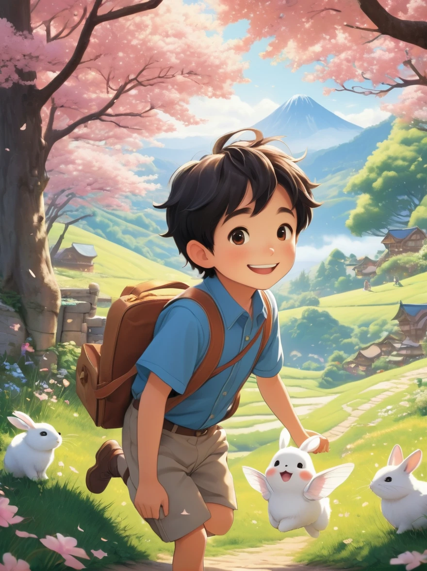 (Imagine:1.3), (full-body shot:1.5), (Wide_shooting:1.4),(full_shooting:1.4),(Miyazaki style:1.3),Character concept design,In this dreamy and warm picture,(An innocent smile:1.2),(bright眼神:1.1),(A little boy seems to be in a wonderful fairy tale world:1.1),(His expression was full of curiosity and surprise.:1.2),It&#39;s like exploring an unknown mysterious paradise,His eyes sparkle like stars,Surrounded by colorful balloons,(Starting from the top of your head, it spreads all over the sky:1.2),Like the happiness that overflows after being surrounded by joy,Hair is like a soft cloud,It forms a lovely shape,blue图案和装饰仿佛来自天空,Light and embellished on his clothes,Like a gentle breeze,Balloons floating,By his side,The clear star pattern seems to shine,Echoing the joyful element in him,Forming a wonderful fairy tale scene,the 温暖的 background highlights the joy and excitement of the boy,(Joyful atmosphere:1.3),(blue:1.3),(bright:1.2),(Yellow:1.1),(Colorful balloons:1.1),(bright 的:1.1),(symmetry:1.4),(Magical fantasy power:1.7),Sweet candy,Colorful candy wrapper,(enclose_Body:1.4),(Sweet candy构成的城堡:0.9),(Exotic colorful candies:1.4),(Clean and happy face:1.5),(Big smile:1.8),(Color Pattern:1.6),(Suitable for children&#39;s innocent appearance:1.3),Ultra wide angle, Ultra HD, Anatomically correct, precise, masterpiece, The award-winning, 8 thousand