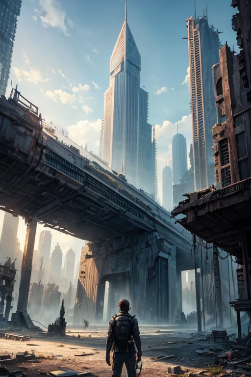 Highest quality、A ruined futuristic city、dim、Surrealism