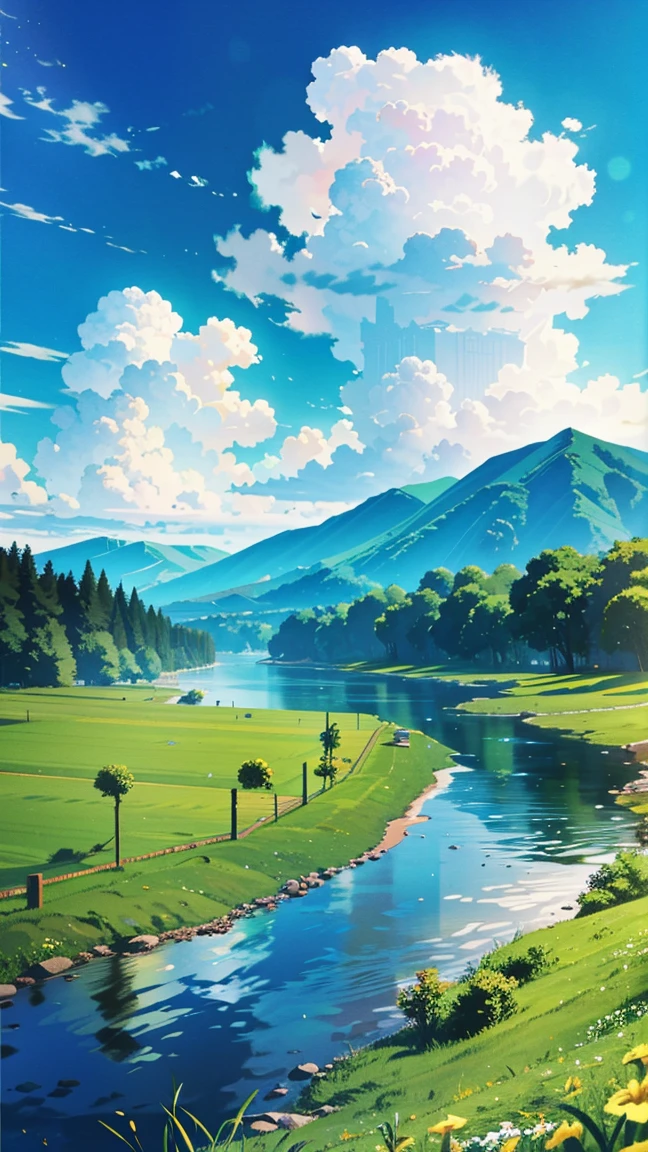 Summer countryside clouds