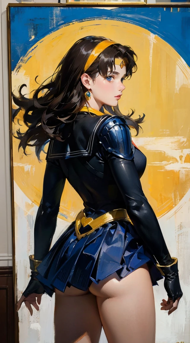 Girls, masterpiece the sailor moon, Sailor Moon style, Beautiful, moon princess, blond-haired princess, portrait of magical girl, (from behind), (masterpiece, best quality:1.2), expressive eyes, perfect face, highres, 1girl, solo, female version of Ryu \(sf\), (female:1.5), black hair, long hair, dougi, fingerless gloves, headband, no pants, standing, cowboy shot, looking at the viewer 8k,Realistic Skin Texture、Superrealism、Realistic Photo、A futuristic Japanese female soldier stands amongst rubble、Damaged moss green metal armor、Skull mark painted on armor、Painting of the unit and identification number、Peeling paint、Oil stains、Energy Rifle、fighting spirit、Detailed Description、Dynamic pose
Realistic portrait of the protagonist of the anime Sailor Moon (Super detailed,ultra high resolution,detailed background),((2D)),((flat color)),((colorful)),((floating colorful water)),1 girl,alone,looking at the viewer,break cwc, (color circle:1.20), multiple girls, 5girls, (oil painting), post-Impressionist, degas style,