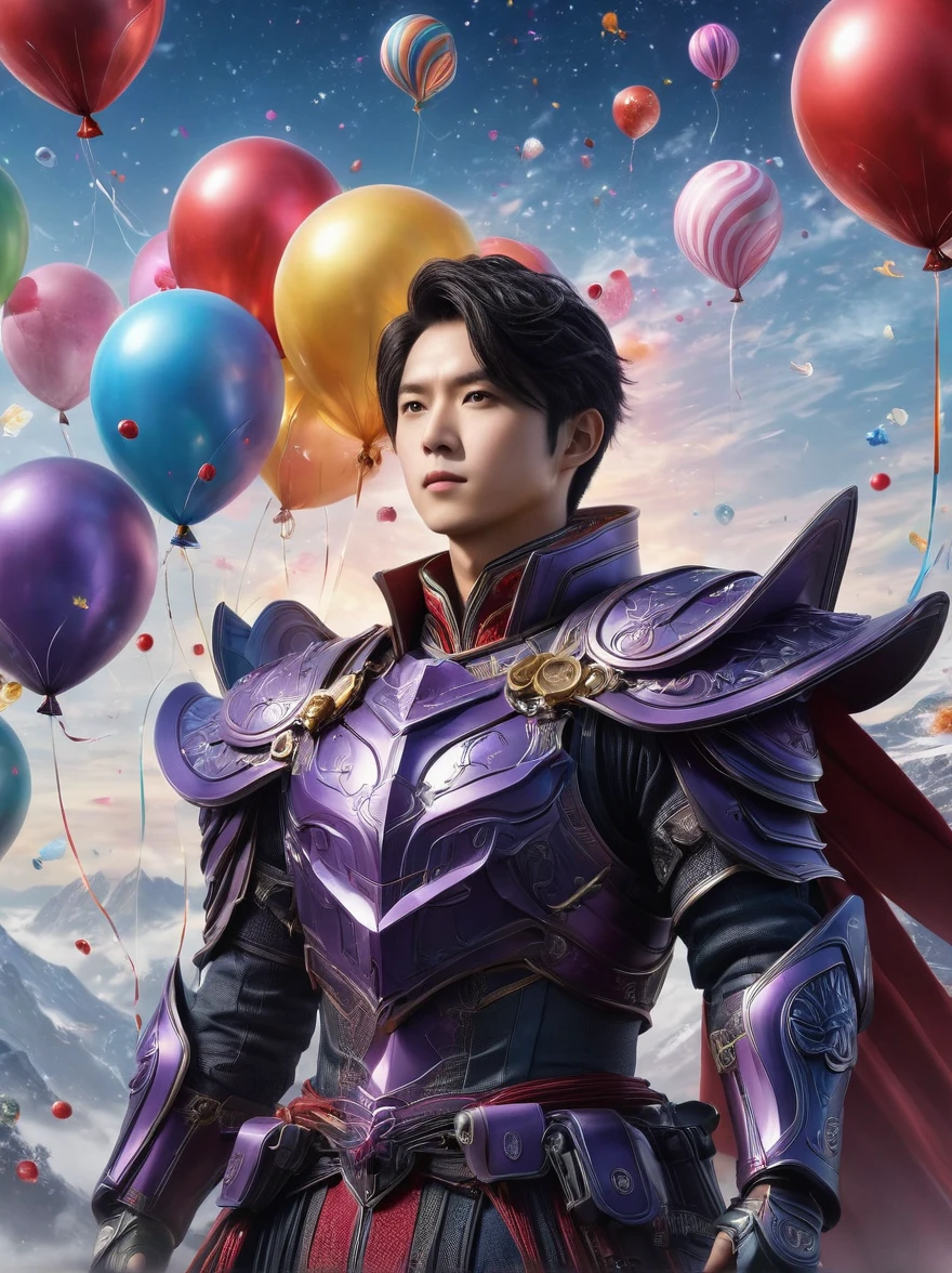 (Imagine:1.3), (full-body shot:1.5), (宽of_shooting:1.4),(满of_shooting:1.4),(Aleksi Briclot) style:1.3),Character concept design,在这张充满梦幻of温馨图片中,(纯真of笑容:1.2),(明亮of眼神:1.1),(一个仿佛置身于奇妙of童话世界:1.1),(他of表情充满了好奇与惊喜:1.2),就像探索一个未知of神秘乐园,他of眼睛闪烁着星星般of光芒,周围是五彩斑斓of气球,(Starting from the top of your head, it spreads all over the sky:1.2),就像被欢乐环绕后洋溢of幸福,头发就像一团柔软of云朵,形成了一个可爱of形状,蓝色of图案和装饰仿佛来自天空,轻盈并点缀在他of衣服上,Like a gentle breeze,Balloons floating,By his side,清晰of星星图案仿佛闪耀着光芒,呼应他身上of欢乐元素,形成了一个奇妙of童话场景,the 温暖of background highlights the joy and excitement of the boy,(欢乐of气氛:1.3),(蓝色of:1.3),(明亮of:1.2),(of:1.1),(Colorful balloons:1.1),(明亮of of:1.1),(symmetry:1.4),(神奇of幻想力量:1.7),Sweet candy,Colorful candy wrapper,(enclose_Body:1.4),(Sweet candy构成of城堡:0.9),(奇异of彩色糖果:1.4),(干净而快乐of脸庞:1.5),(大大of笑容:1.8),(Color Pattern:1.6),(适合孩子of纯真模样:1.3),Ultra wide angle, Ultra HD, Anatomically correct, 准确of, masterpiece, The award-winning, 8 thousand