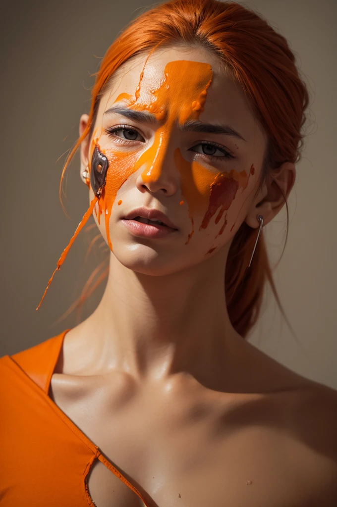 orange with a bleeding face and ear