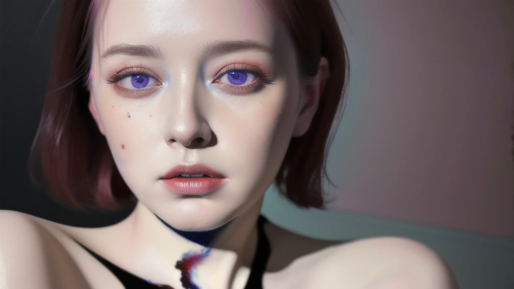 Android Beauty, Powerful paintings inspired by Francis Bacon, Ultra-realistic surrealism, Hyperrealism, fear, art, hyper real painting, Realistic illustration painting, カラフルHyperrealism, Hyper-realistic digital art