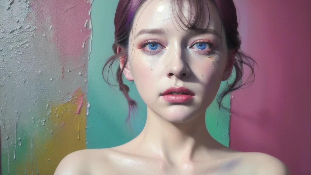 Android Beauty, Powerful paintings inspired by Francis Bacon, Ultra-realistic surrealism, Hyperrealism, fear, art, hyper real painting, Realistic illustration painting, colorful, Hyperrealism, Hyper-realistic digital art