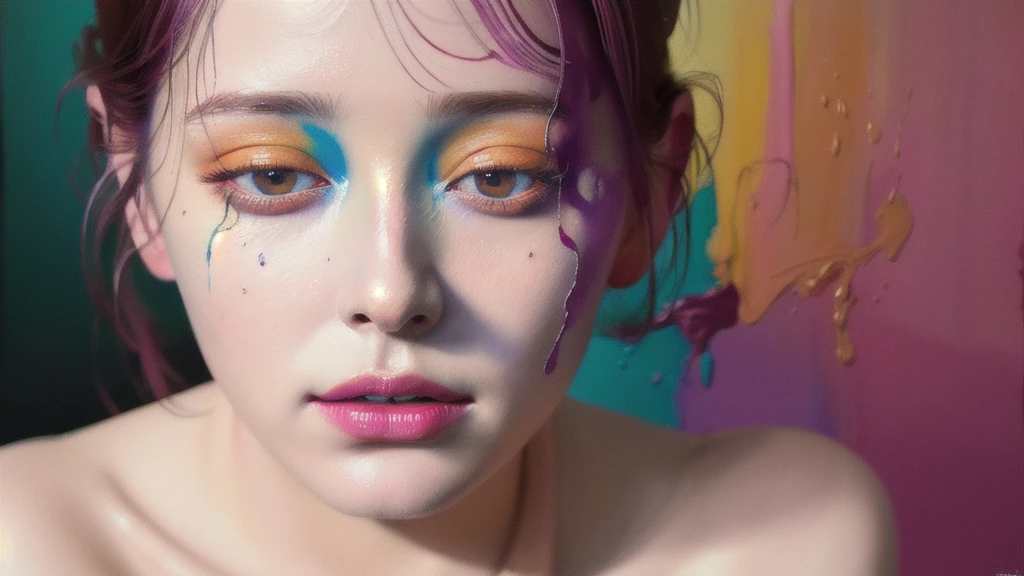 Android Beauty, Powerful paintings inspired by Francis Bacon, Ultra-realistic surrealism, Hyperrealism, fear, art, hyper real painting, Realistic illustration painting, colorful, Hyperrealism, Hyper-realistic digital art