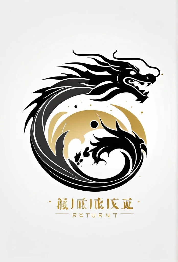 Luxury Japanese restaurant logo

A black dragon swirling and painted with a brush

White and black only

Pretty cool
chic and modern design

White background