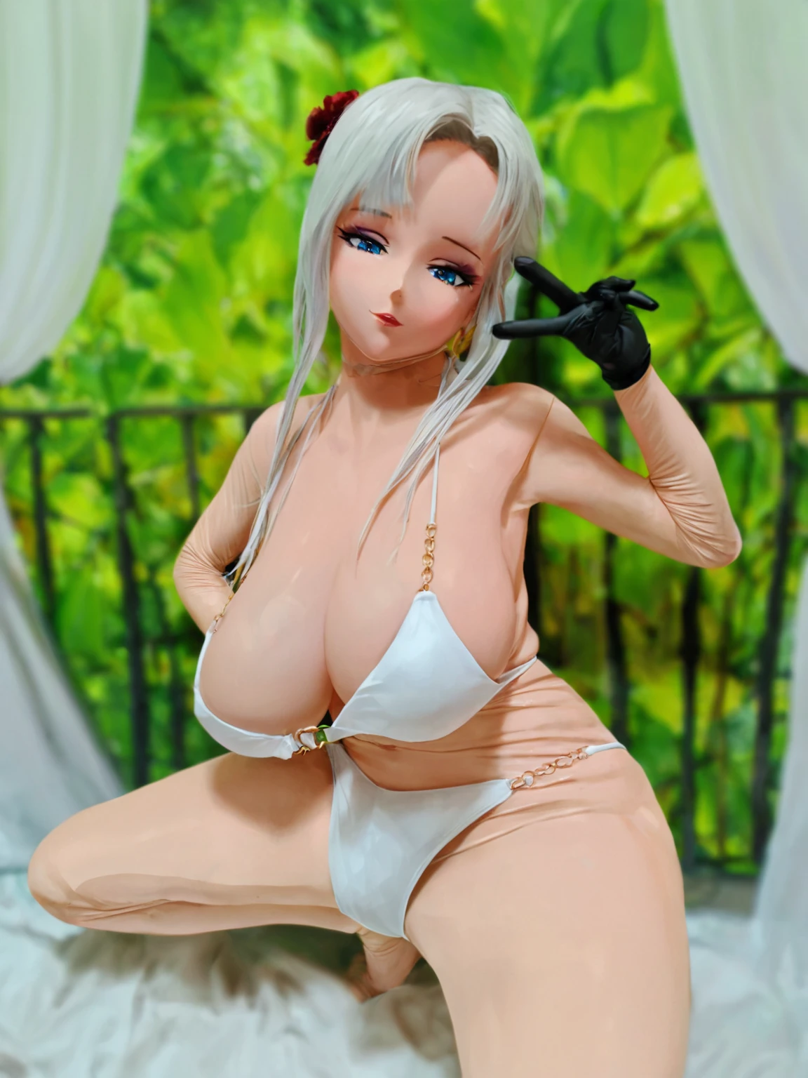 bikini Beauty Silver Hair older sister Large Breasts Big Breasts sexy