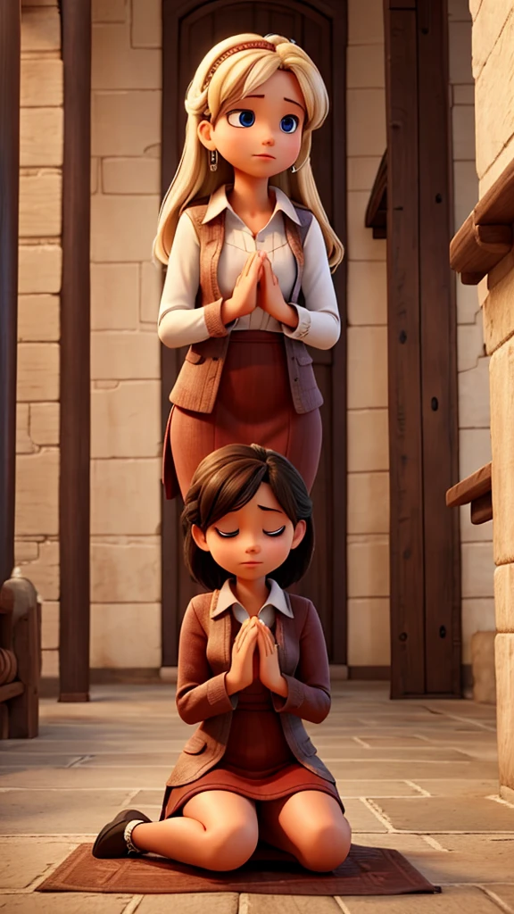 Praying on my knees to God.