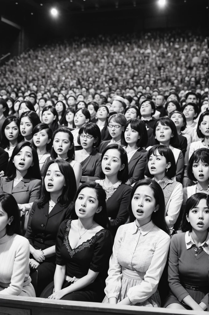 Crowd of Females, Looking Up