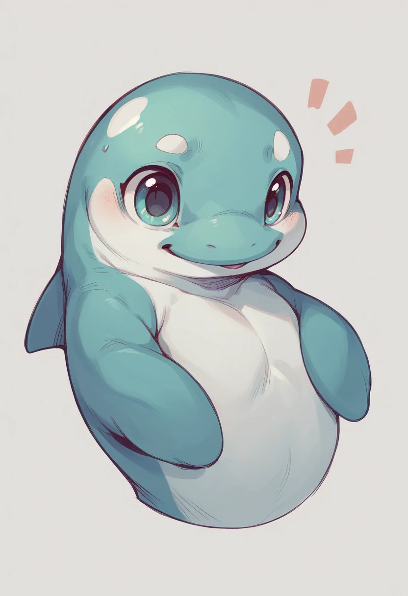 cute dolphin, line drawing, simple line art, coloring page style, white background"