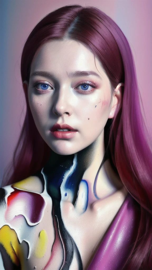 Android Beauty, Powerful paintings inspired by Francis Bacon, Ultra-realistic surrealism, Hyperrealism, fear, art, hyper real painting, Realistic illustration painting, Hyperrealism, Hyper-realistic digital art