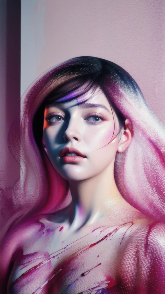 Android Beauty, Powerful paintings inspired by Francis Bacon, Ultra-realistic surrealism, Hyperrealism, fear, art, hyper real painting, Realistic illustration painting, Hyperrealism, Hyper-realistic digital art
