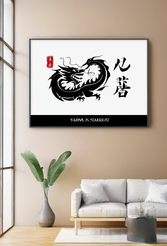 Luxury Japanese restaurant logo
A black dragon swirling and painted with a brush
White and black only
Pretty cool
chic and modern design
White background