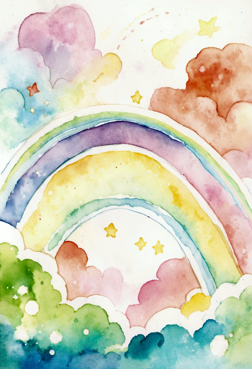 rainbow(rainbow) Picture books Watercolor