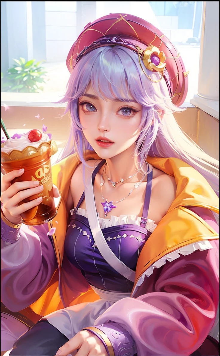a close up of a woman with a purple and black costume, shadowbringers cinematic, 4 k detail fantasy, a beautiful fantasy empress, game cg, xianxia fantasy, xianxia hero, 2. 5 d cgi anime fantasy artwork, cinematic goddess close shot, ruan jia and artgerm, wow 4 k detail fantasy, hyperdetailed fantasy character