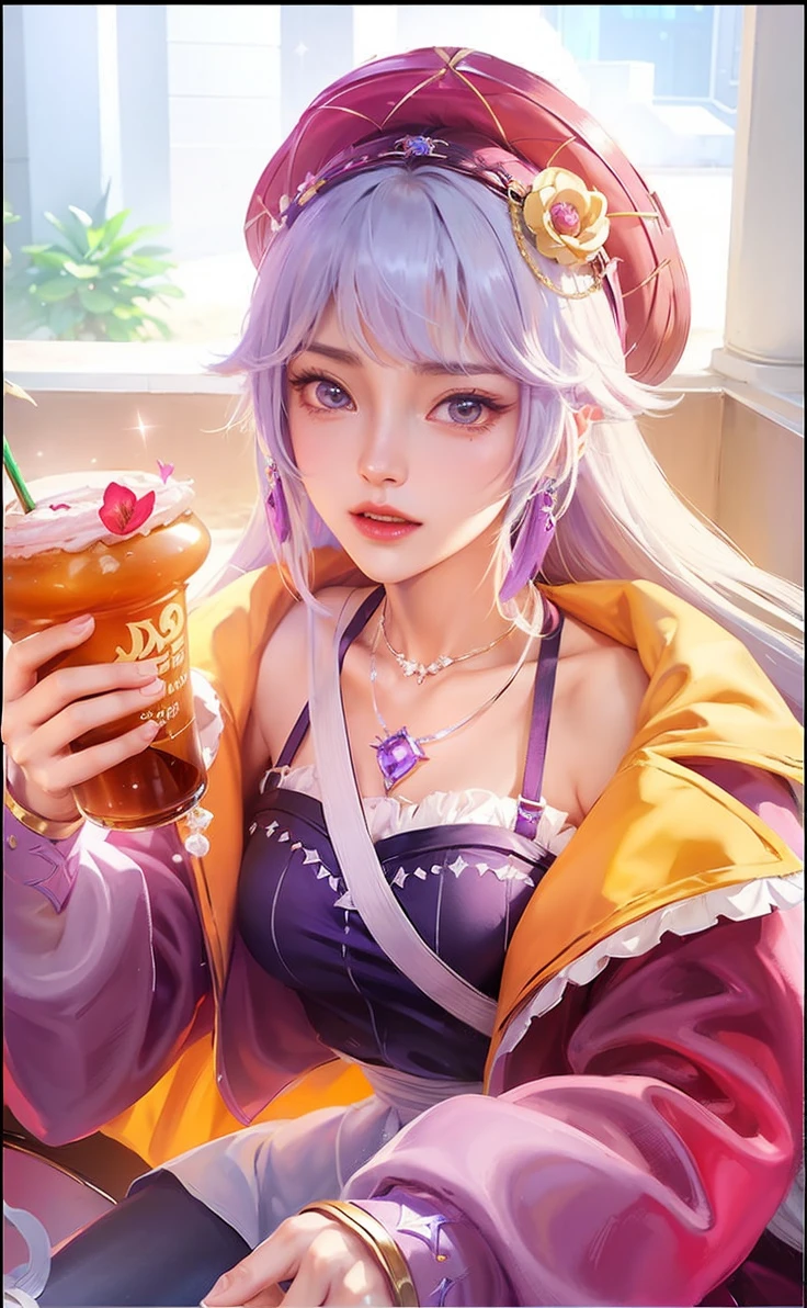 a close up of a woman with a purple and black costume, shadowbringers cinematic, 4 k detail fantasy, a beautiful fantasy empress, game cg, xianxia fantasy, xianxia hero, 2. 5 d cgi anime fantasy artwork, cinematic goddess close shot, ruan jia and artgerm, wow 4 k detail fantasy, hyperdetailed fantasy character