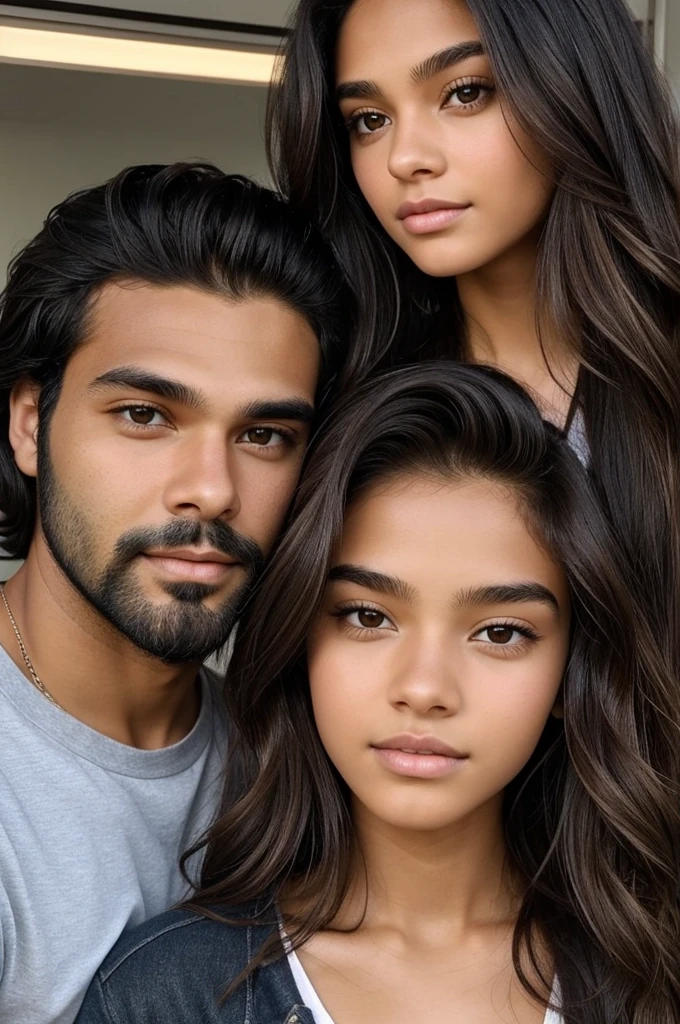 I want the face of a 17 year old young man, her light brown skin, his hair is black and slightly long, His eyes are golden and he has a small black beard.