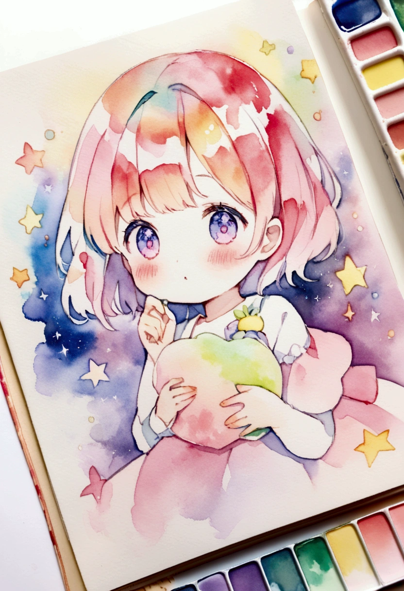 universe Stars sparkle colorful Picture books Watercolor