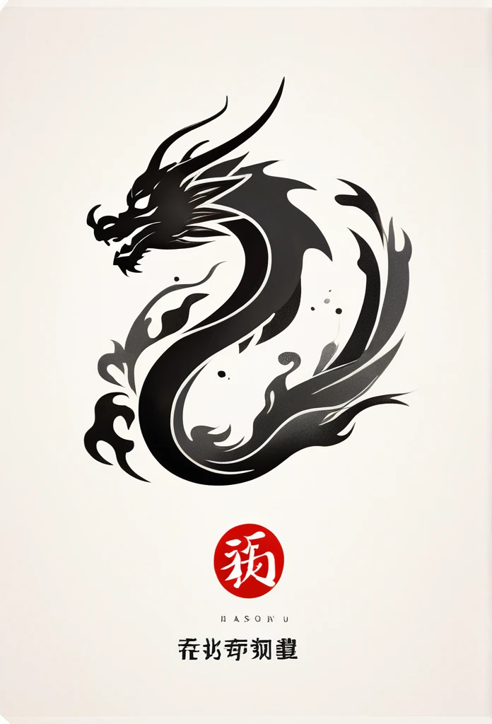 Luxury Japanese restaurant logo

A black dragon swirling and painted with a brush

White and black only

Pretty cool
chic and modern design

White background