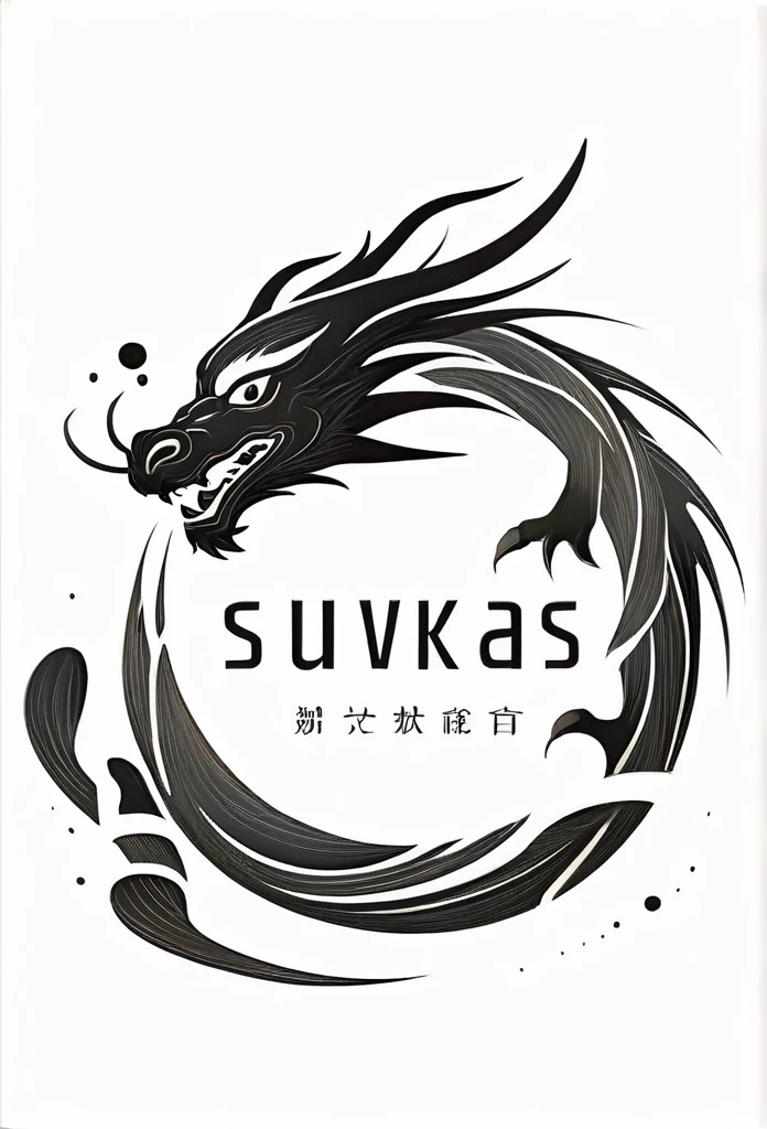 Luxury Japanese restaurant logo
A black dragon swirling and painted with a brush
White and black only
Pretty cool
chic and modern design
White background