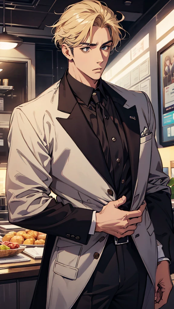 A handsome man , (((surprised)))