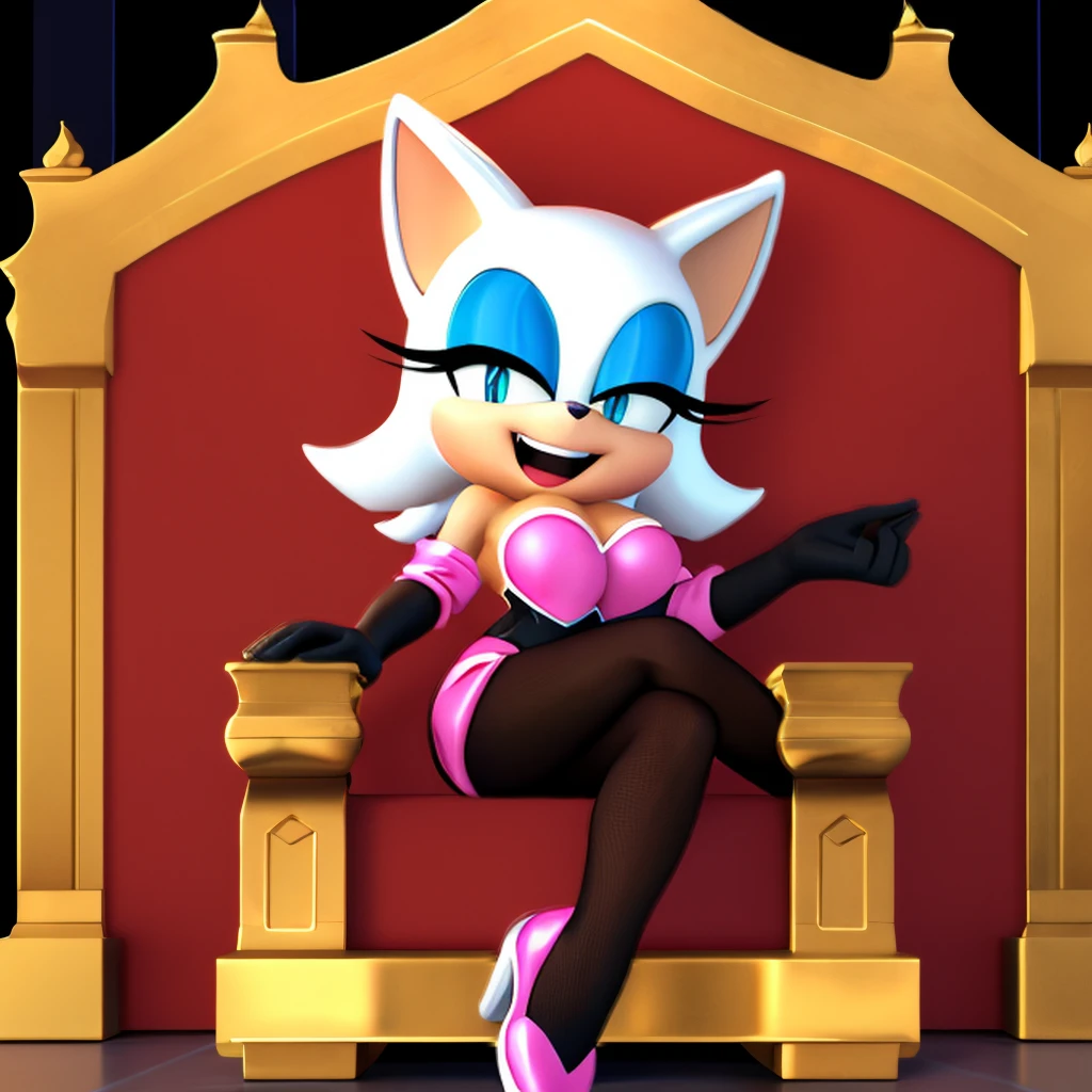 Rouge he sits on a throne and laughs Black bodystocking