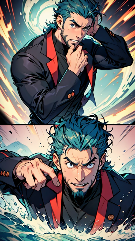 A handsome man , (((surprised)))
