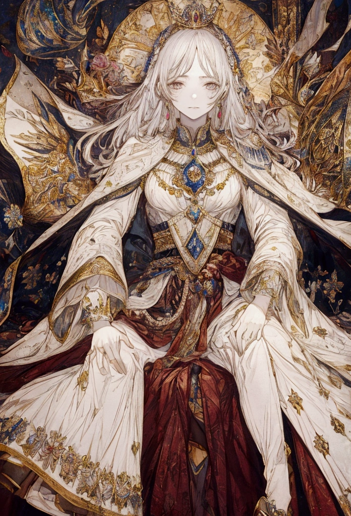 Masterpiece: The Noble Prince
Highest Quality: This artwork is created to the highest standards, showcasing exceptional skill and attention to detail.

Official Art: This is an official piece of art, recognized and respected by professionals.

Highly Detailed CG (Computer Graphics): Every element in this image is rendered with highly detailed computer graphics, providing a realistic and vivid appearance.

Unity 8K Wallpaper: The resolution of this artwork is incredibly high, with 8K resolution making it perfect for use as wallpaper, ensuring stunning clarity and detail.

Super Detailed: This piece features an extraordinary level of detail, capturing every aspect meticulously.

View from Below: The perspective of this artwork is taken from below, giving a majestic and grand impression of the prince depicted.

Highly Detailed Full Body Glamour Photos by RPGRoyalty: The prince is portrayed in a highly detailed full-body glamour shot, created by RPGRoyalty, known for their detailed and stylish artistry.

Sitting on the Throne: The prince is depicted sitting on a magnificent throne, showcasing his power and grace.

Crown, Jewelry, Tiara, Elegant: The prince is adorned with a beautiful crown, sparkling jewelry, and a tiara, enhancing his elegant and regal appearance.

Palace, Stained Glass: The background of the artwork is a grand palace with stained glass windows, adding to the grandeur and opulence.

Depth of Written Boundary, Blurred Background, Light: The artwork features a clear depth in the written boundary, with a blurred background to highlight the focus on the prince, and clever use of light to create a dramatic atmosphere.