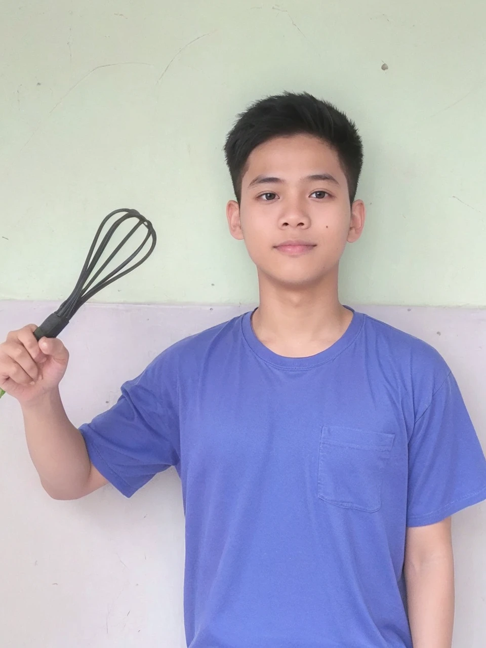 Young from indonesian wearing blue old sirth