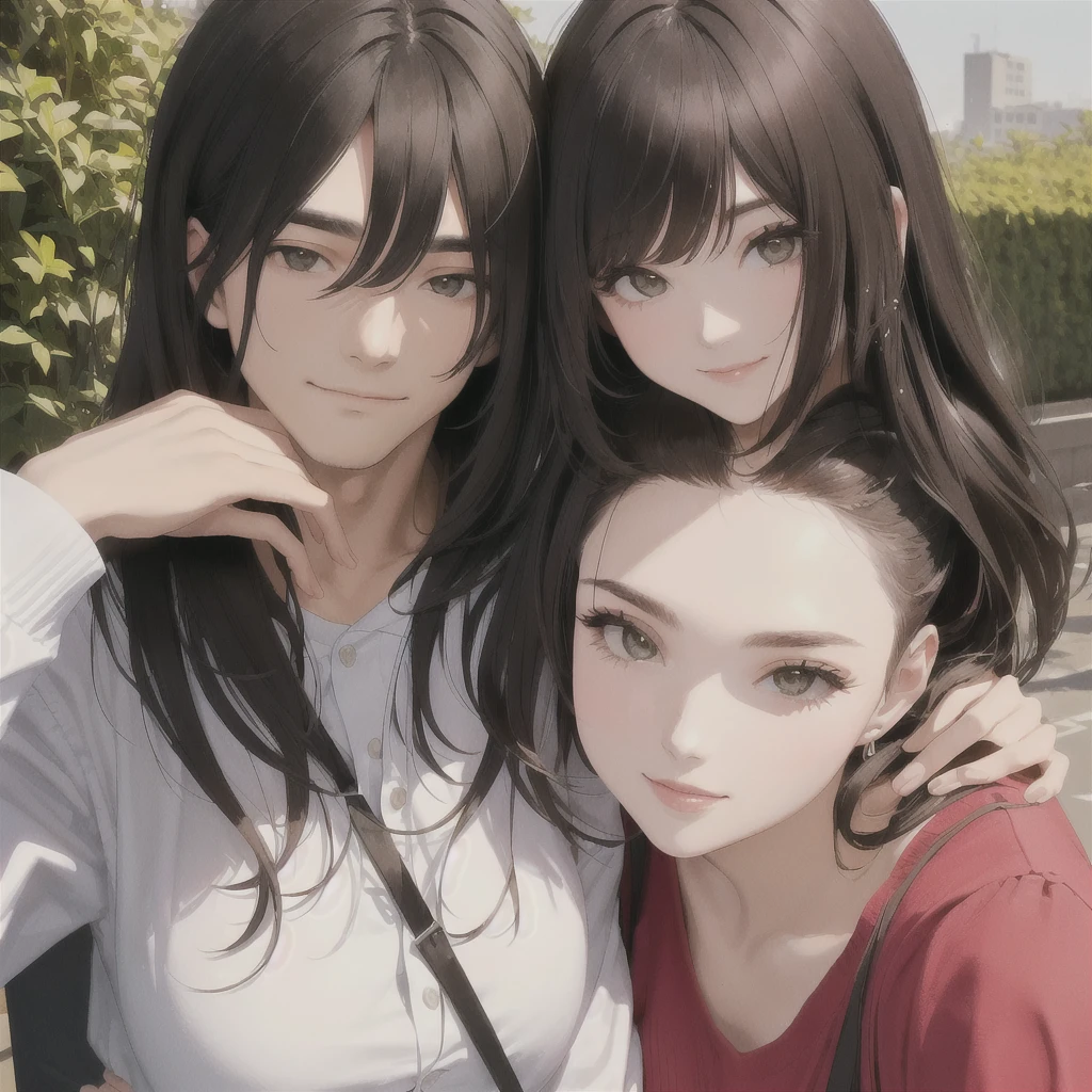 there is a man and a woman posing together for a photo