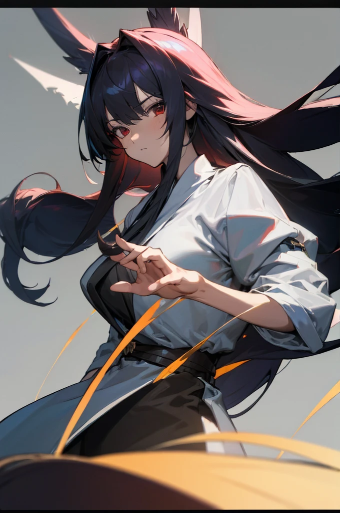 (masterpiece:1.3), (best quality:1.1), (8k, ultra detailed, ultra high res:1.2), ((anime style)), (perfect 5 fingers:1.1), perfect anatomy,
1girl,
BREAK long hair,
(((((opalescent hair))))),
red eyes,
looking at viewer,
upper body,
background of black,