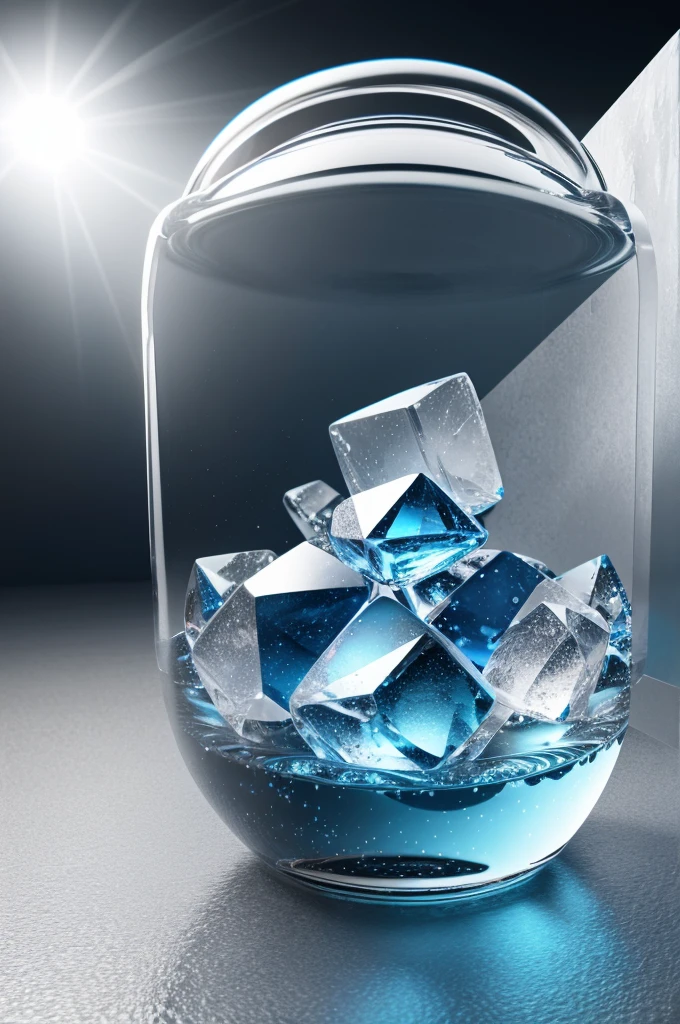 Watwr droplwts with ice crystal,hd,hyperealisic ,without background