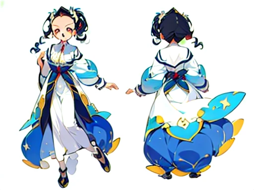 ((Masterpiece)),(((Best Quality))),(character design sheet, Same character, forehead, side, Back), illustration, 1 girl, Hair color, hits, hairstyle fax, eyes, environmental change scene, hairstyle fax, Pose Zitai, female, Camisa Shangyi, Star, Charturnbetalora, (simple Background, white Background: 1.3), --6