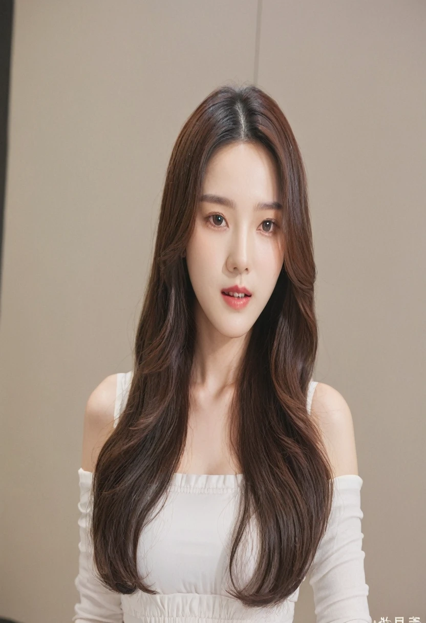 Best Quality, 8k, Masterpiece, (Portrait: 1.3), (photo realistic:1.4), (hyper realistic:1.4), Sharp Focus, looking at viewer, (smoother lighting:1.1), (increase cinematic lighting quality:0.9), realistic lighting, backlighting, light on face, ray trace, (brightening light:1.2), (Increase quality:1.4), sharp detail, (best quality real texture skin:1.4), finely detailed eyes, black_eyes, finely detailed face, 25 year old Korean woman, (bustier1.4), (Create an image maintaining the original base model hairstyle:1.5)
