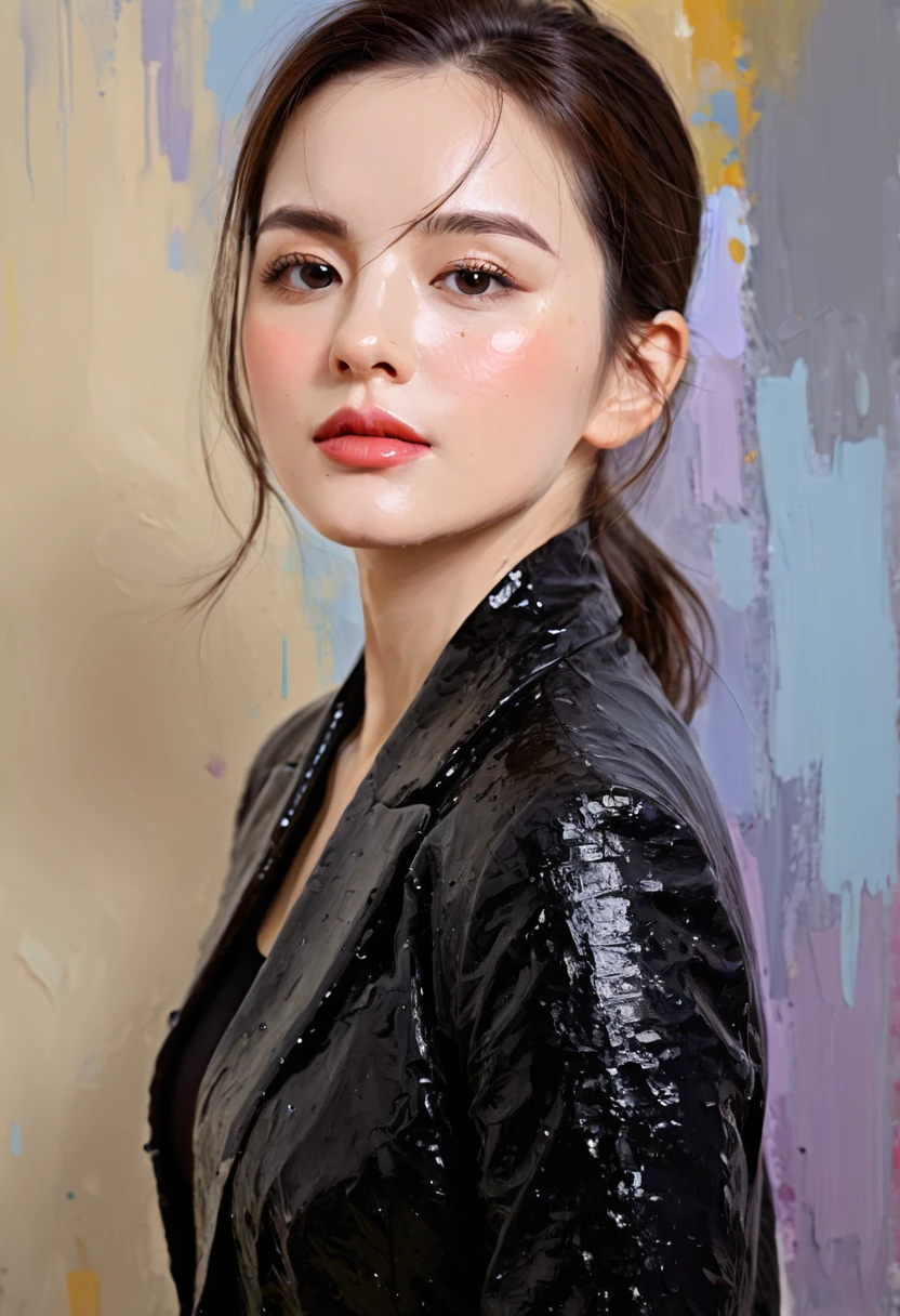 ((Speed Paint) +++ Female portrait, Palette Knife, Impressionist style, Brushwork, Large Stroke