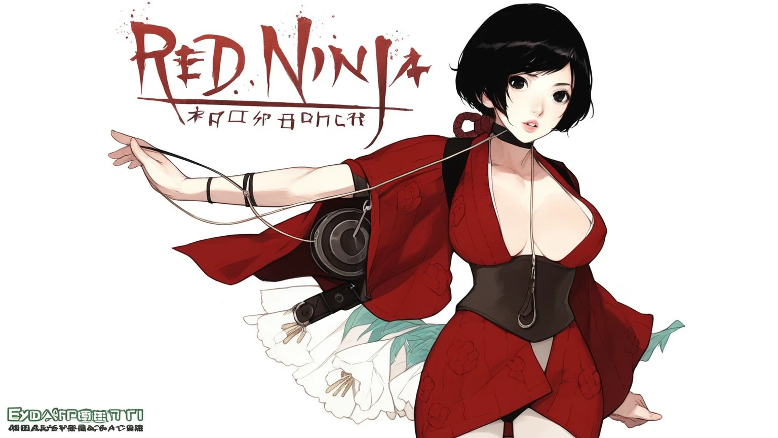 score_9, score_8_up, score_7_up, source_anime, realistic BREAK 1girl, solo, adasweater, black hair, short hair, black eyes, red sweater, turtleneck, harness, pantyhose, black gloves, belt, parted lips, looking at viewer, lips, east asian architecture, indoors, ribbed sweater