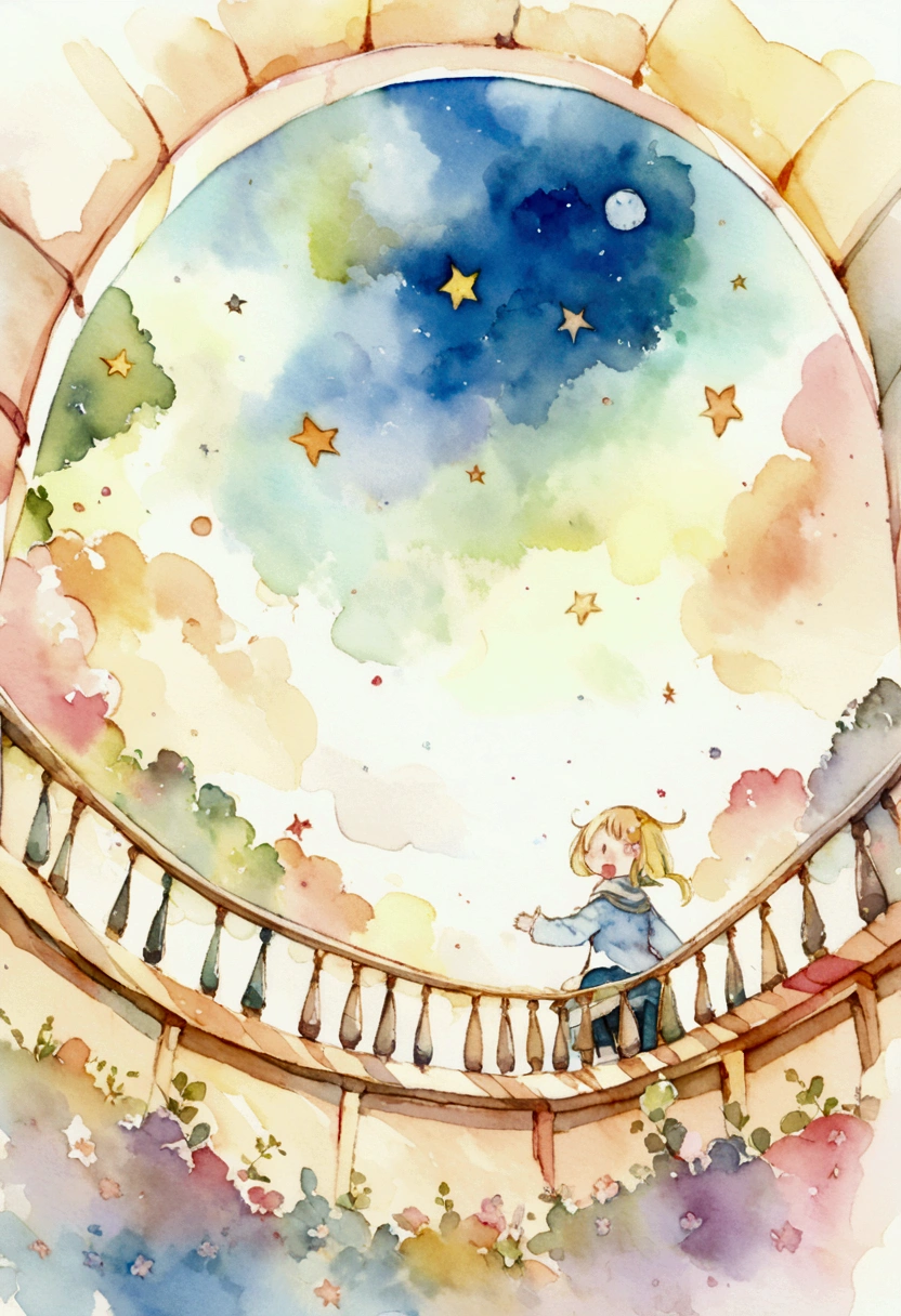 A world of only yellow Sparkling Banana lemon star Picture books Watercolor