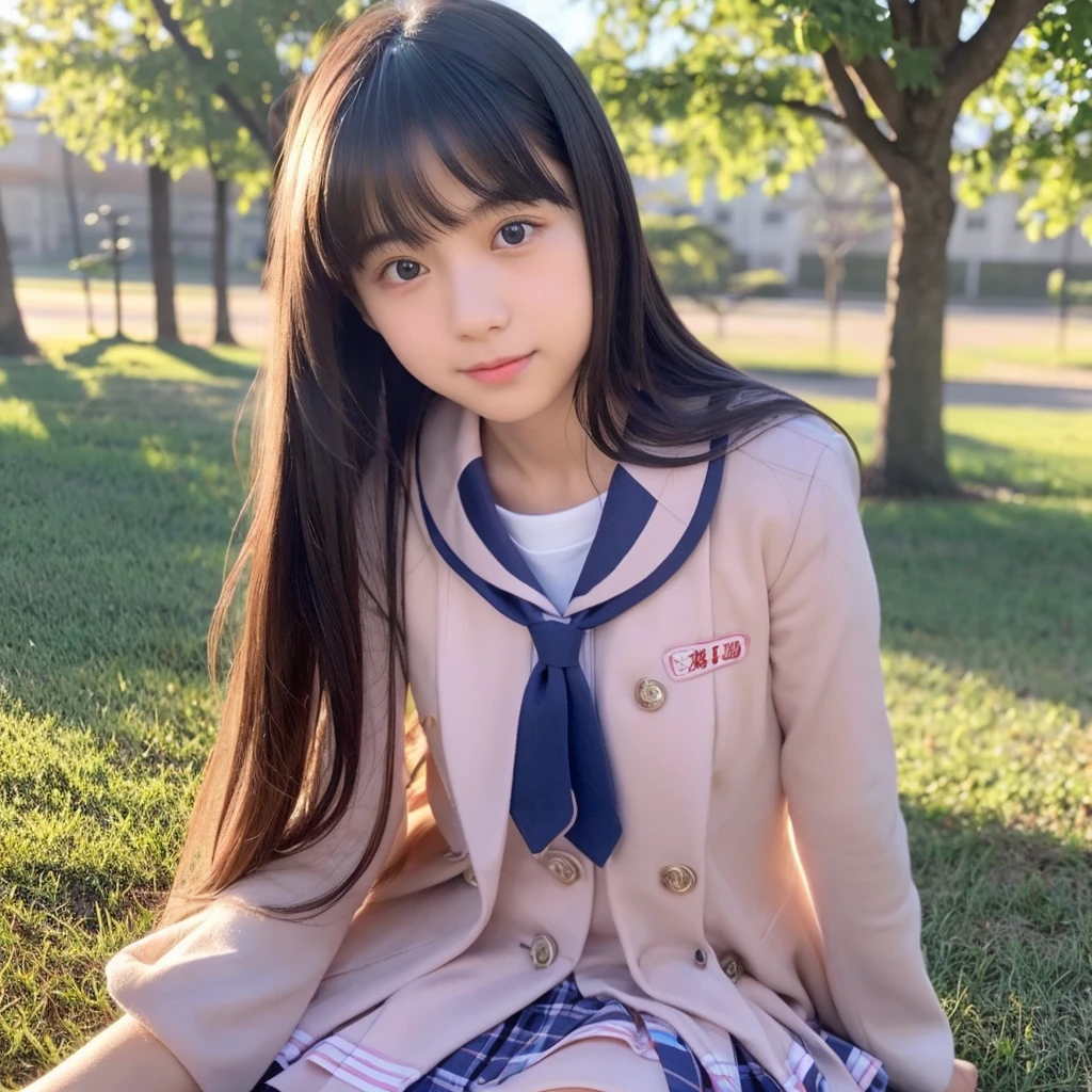 A very cute high school girl who looks like she could be in Nogizaka46、This is what it would look like if I were nude、Ultra HD、Ultra-realistic、もっともっともっとかわいい女の子を出してね❤️、かわいいオッパイとむちむの太ももも見せてね❤️、Completely naked。