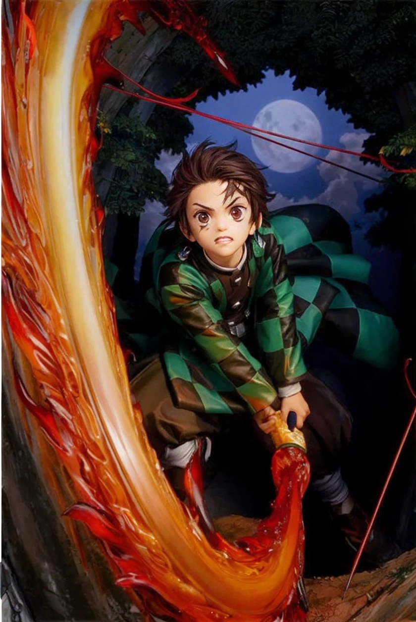 A boy, sword,