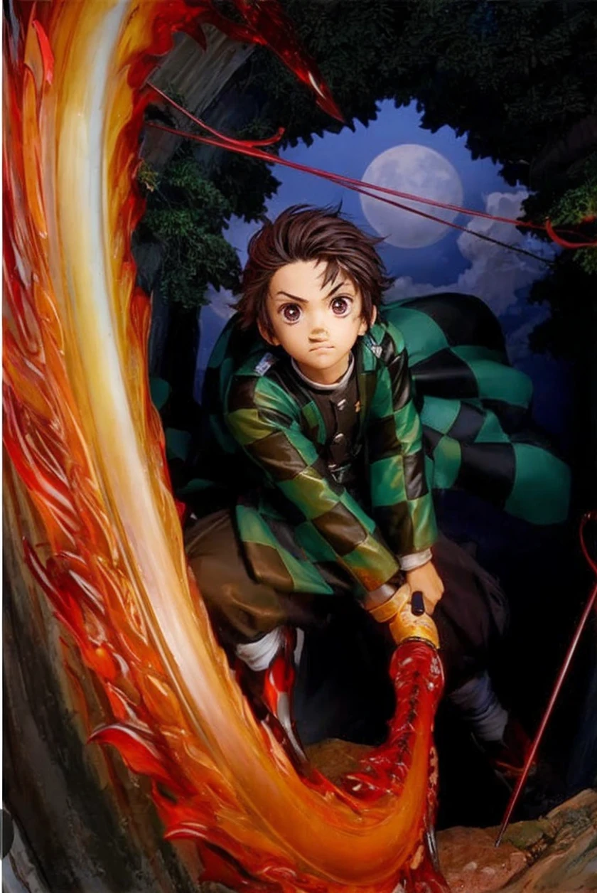 A boy, sword,